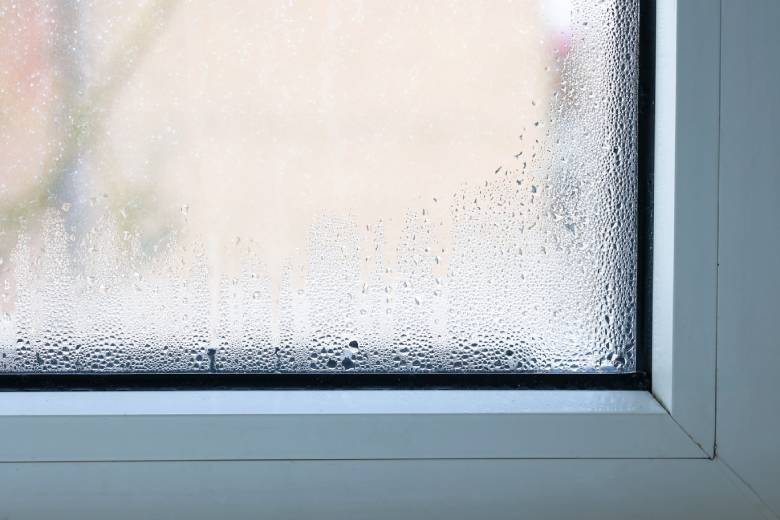 Condensatievocht op raam.