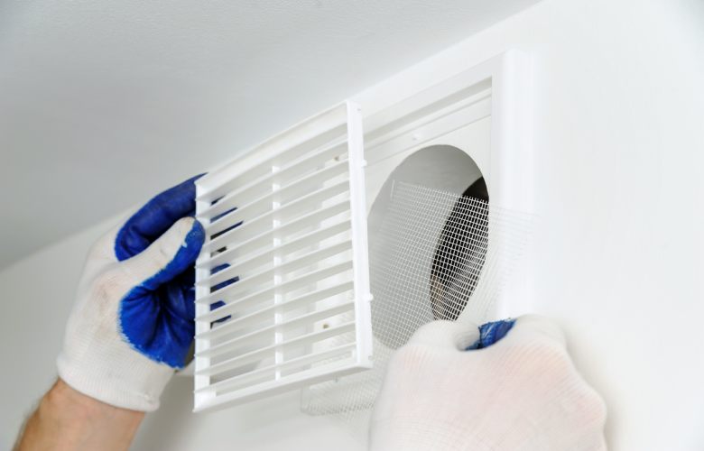 Badkamer voorzien van ventilatie