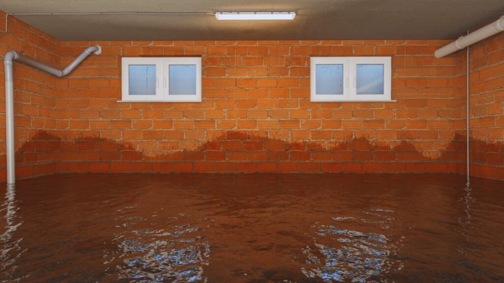 De kelder loopt onder water.